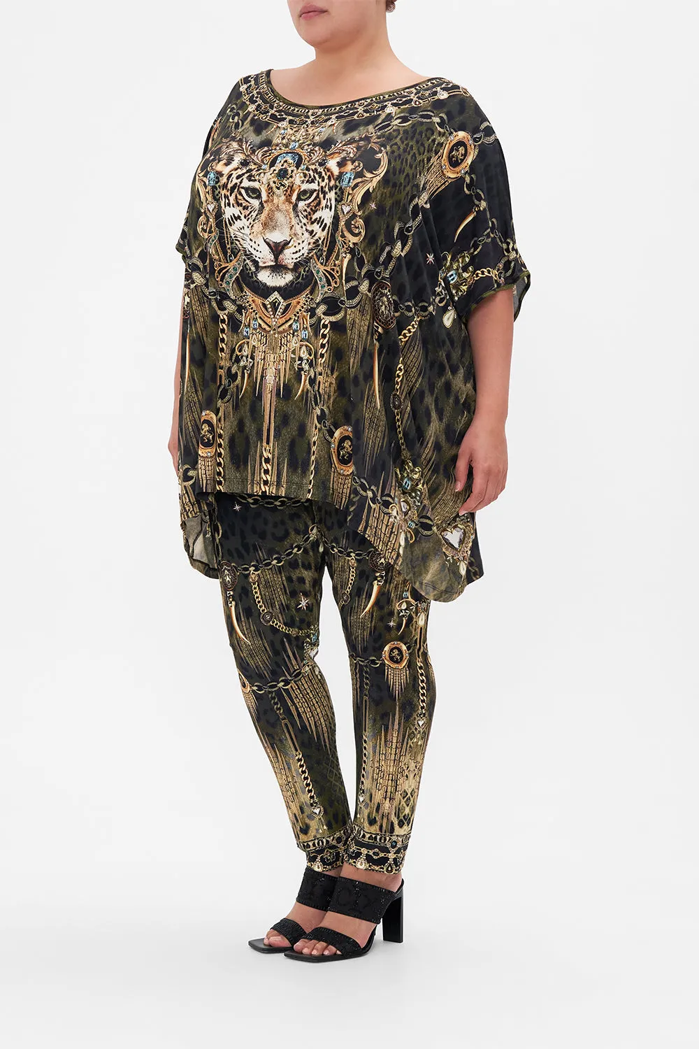 LOOSE FIT ROUND NECK TEE - ALL OVER PRINT LIONS MANE