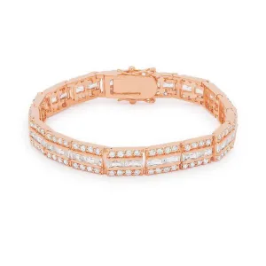 LOVCIA Rose Gold Newport Cubic Zirconia Three-Row Bracelet