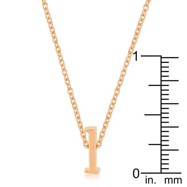 LOVCIA Rose Gold Tone Initial L Necklace