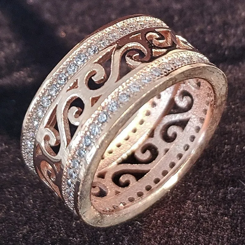 luxury 925 sterling silver wedding band eternity ring for women