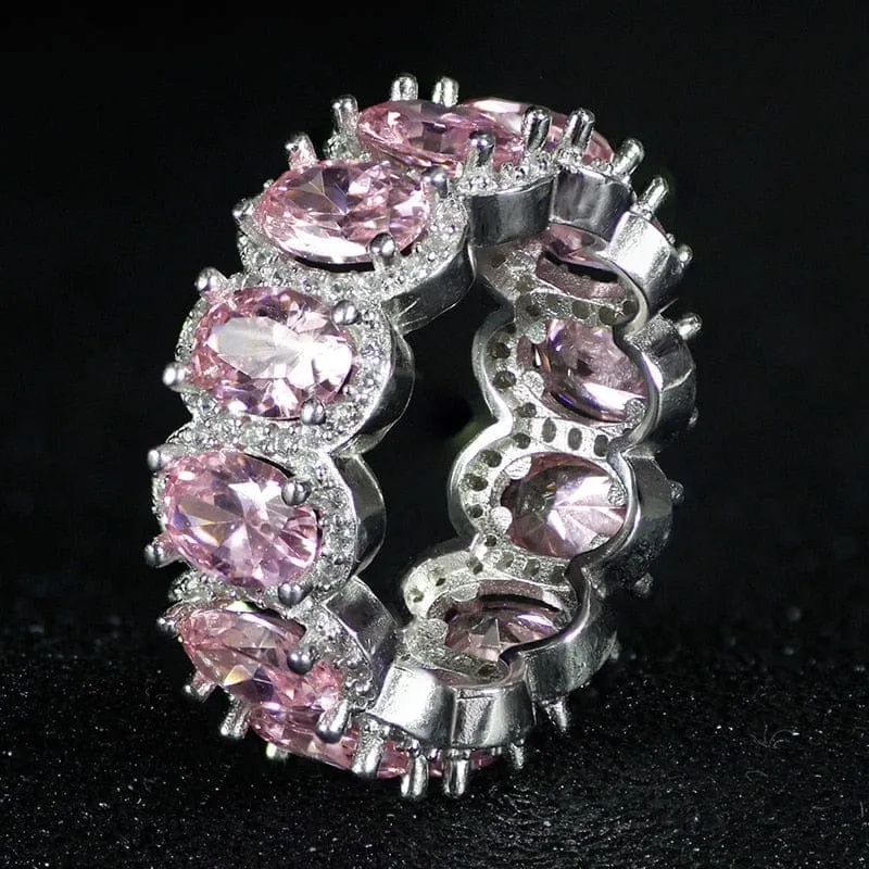 luxury 925 sterling silver wedding band eternity ring for women