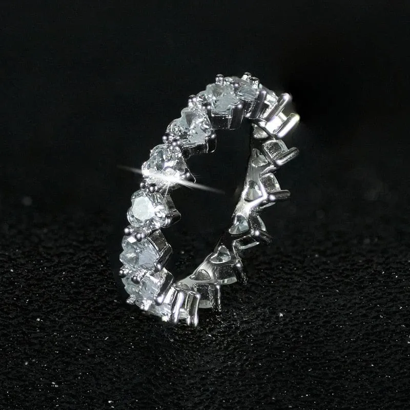 luxury 925 sterling silver wedding band eternity ring for women