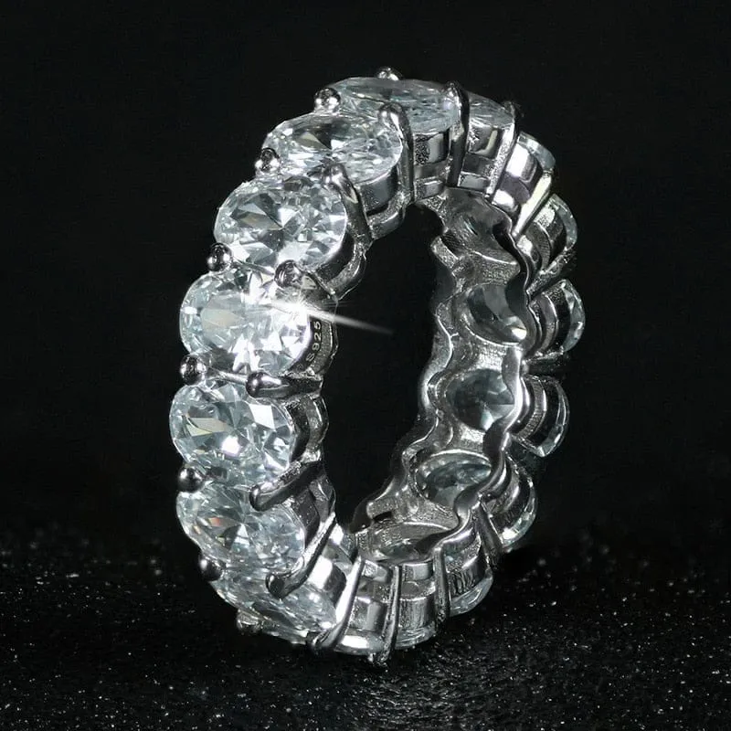 luxury 925 sterling silver wedding band eternity ring for women