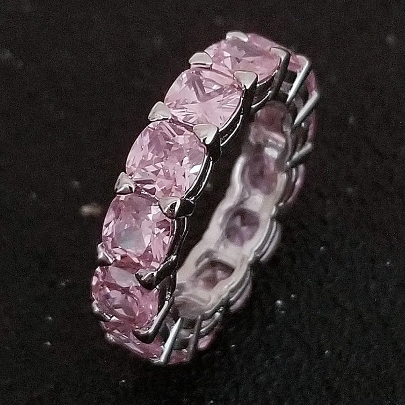 luxury 925 sterling silver wedding band eternity ring for women