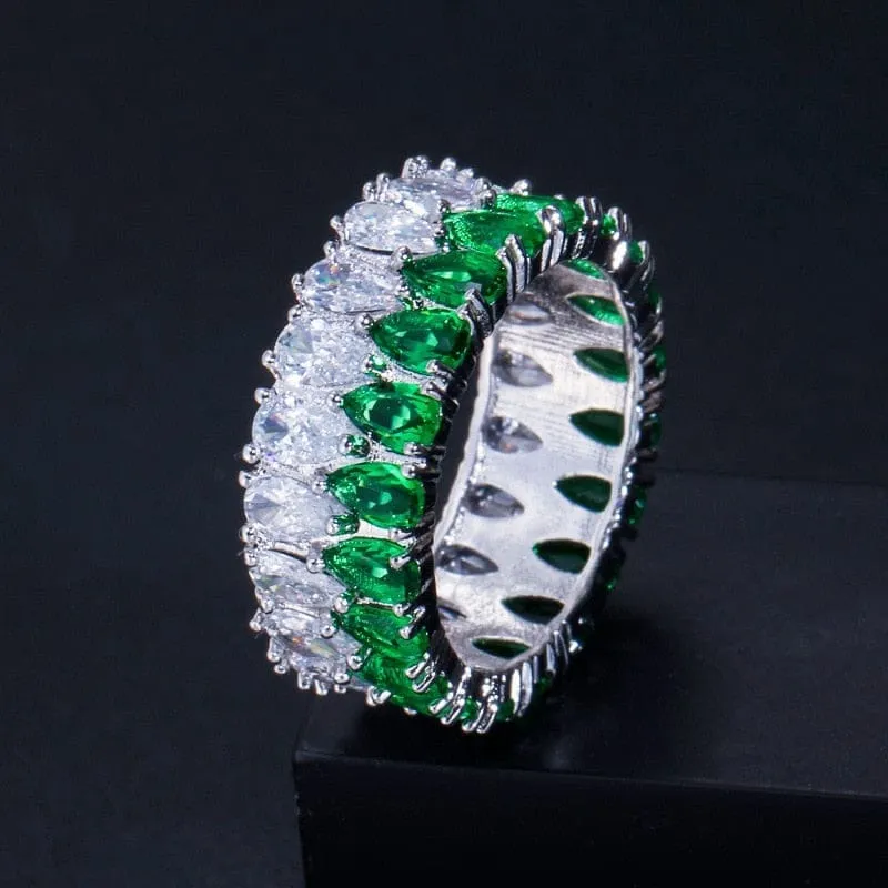luxury 925 sterling silver wedding band eternity ring for women