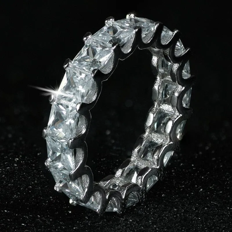 luxury 925 sterling silver wedding band eternity ring for women