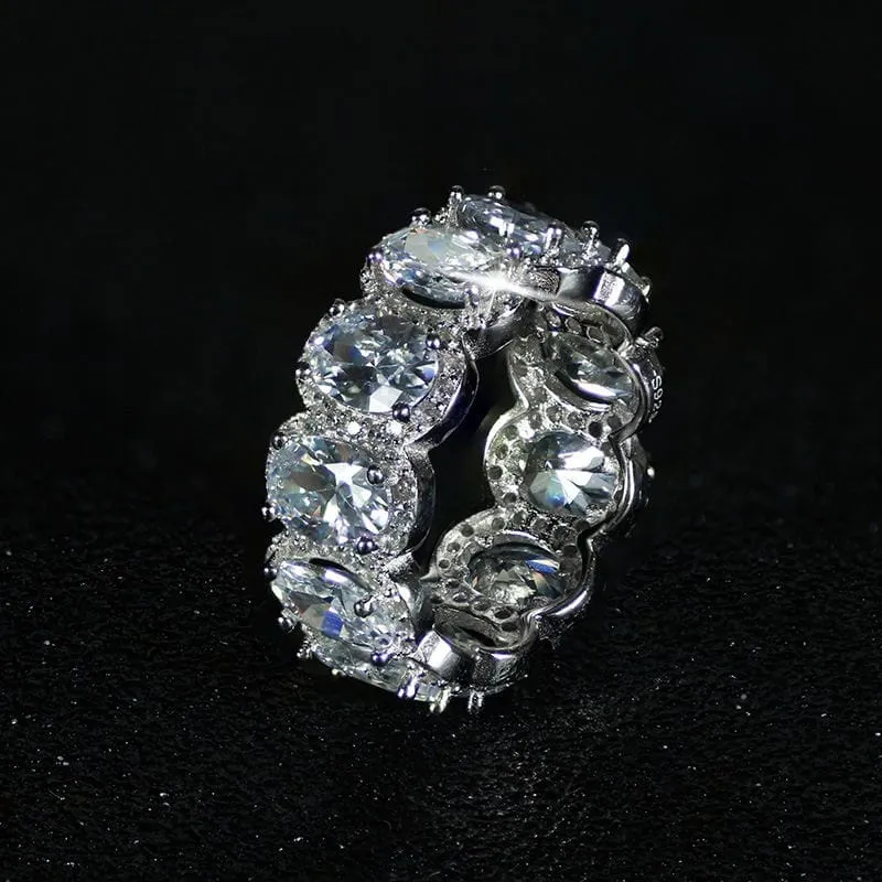 luxury 925 sterling silver wedding band eternity ring for women
