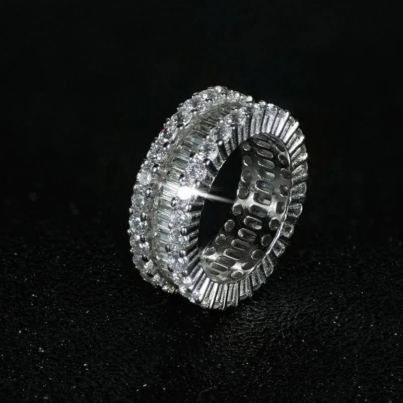 luxury 925 sterling silver wedding band eternity ring for women