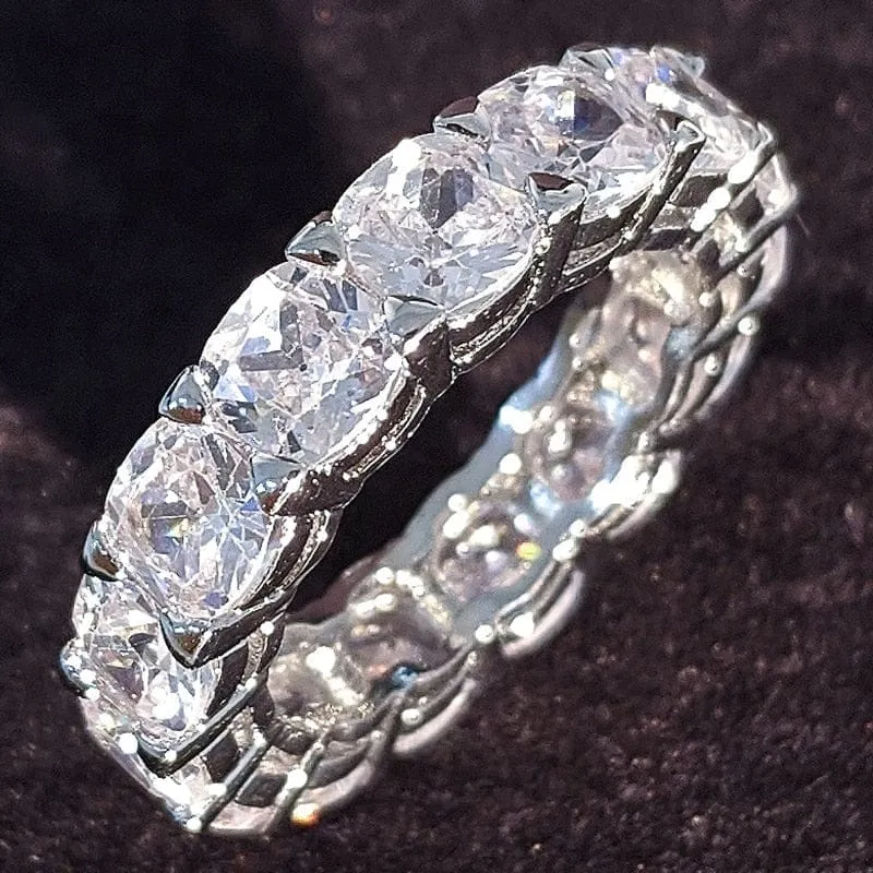 luxury 925 sterling silver wedding band eternity ring for women