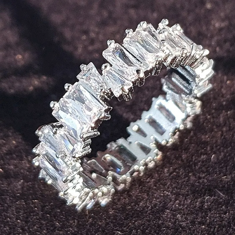 luxury 925 sterling silver wedding band eternity ring for women
