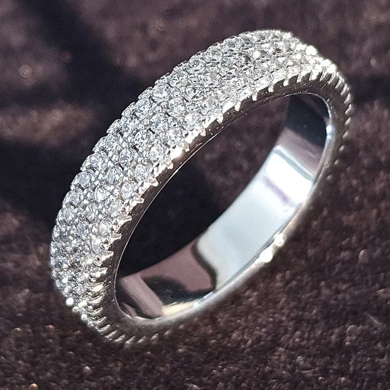 luxury 925 sterling silver wedding band eternity ring for women