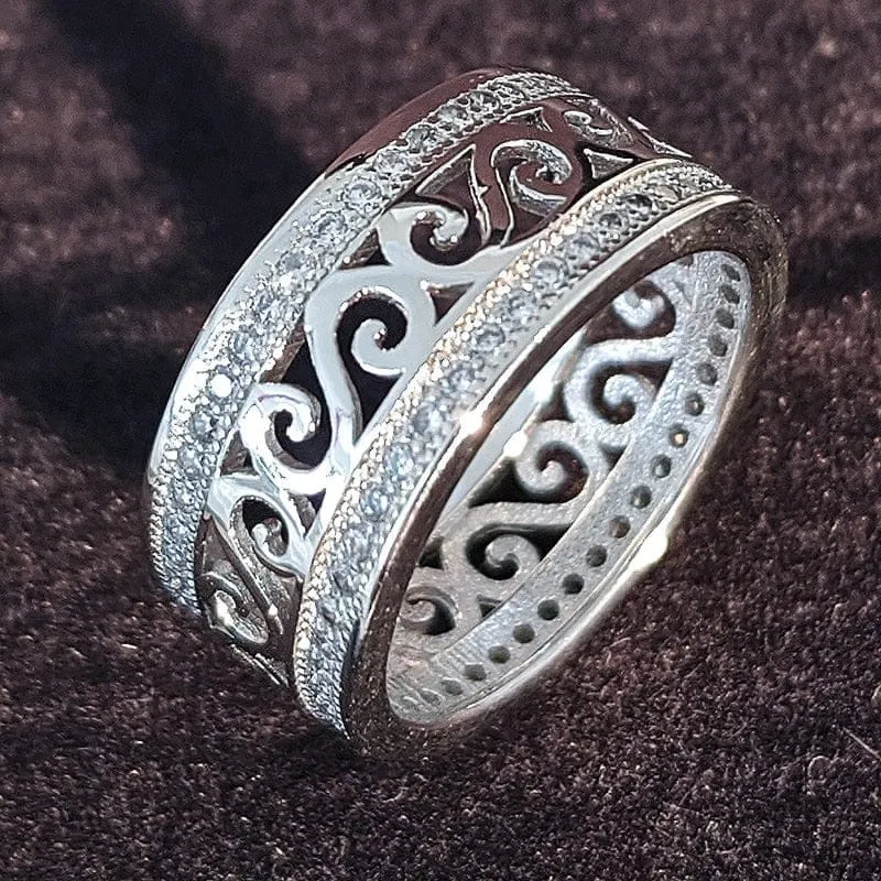 luxury 925 sterling silver wedding band eternity ring for women