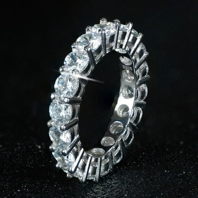 luxury 925 sterling silver wedding band eternity ring for women