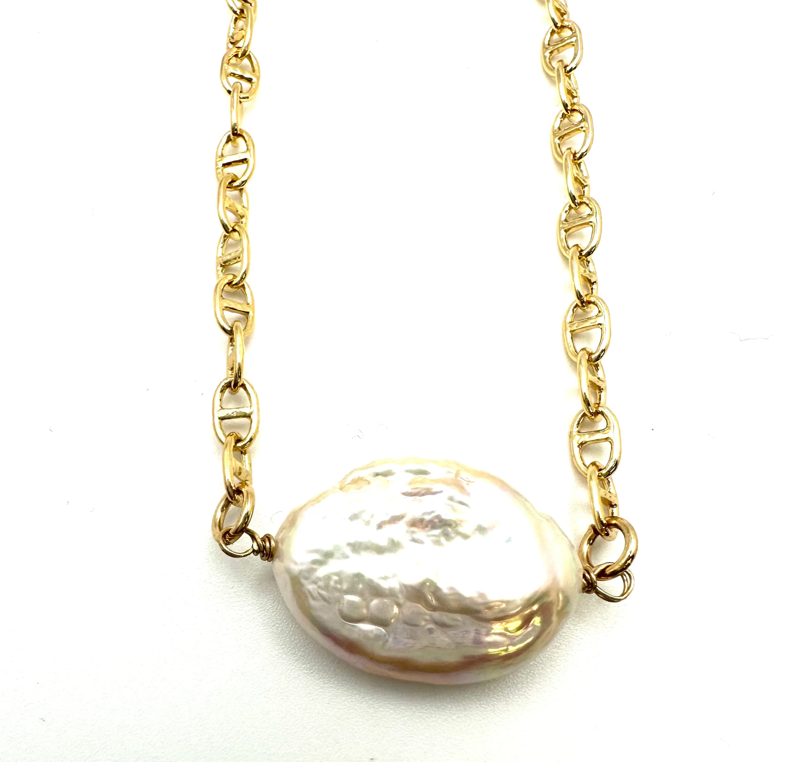 Mariner Chain with Pearl Necklace