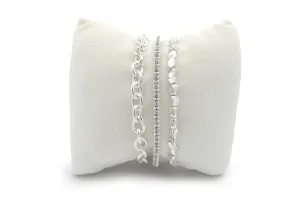 Maui Silver Beaded Stacking Bracelet
