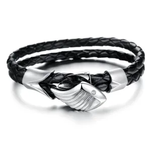 Men's Angels Wing Silver Plated Bracelet