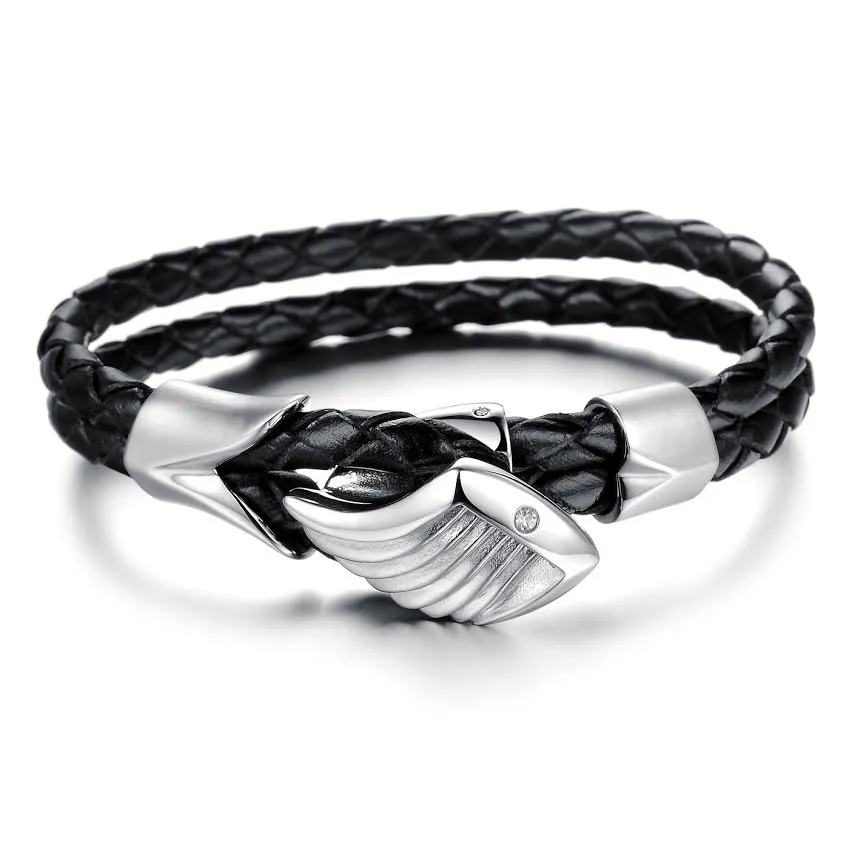 Men's Angels Wing Silver Plated Bracelet