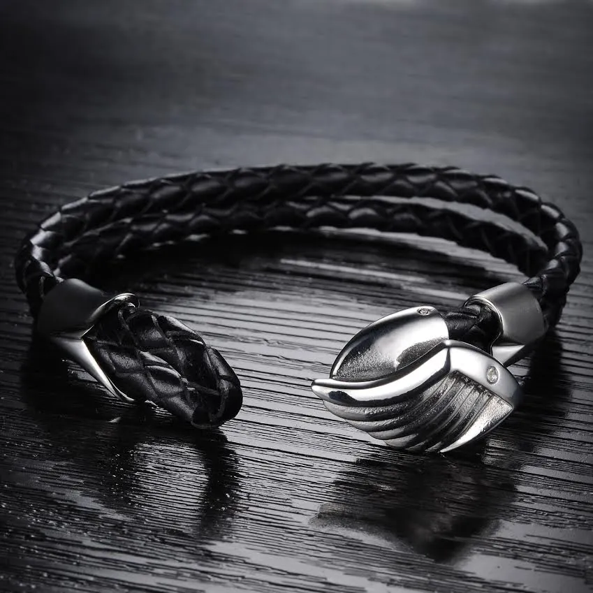 Men's Angels Wing Silver Plated Bracelet