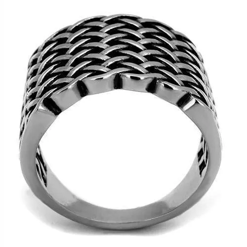 Mens Fashion Lattice Stainless Steel Epoxy Rings