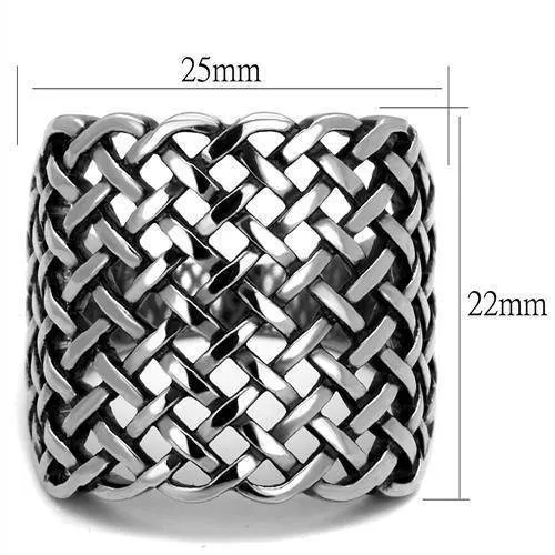 Mens Fashion Lattice Stainless Steel Epoxy Rings