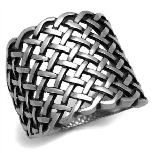Mens Fashion Lattice Stainless Steel Epoxy Rings