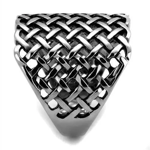 Mens Fashion Lattice Stainless Steel Epoxy Rings