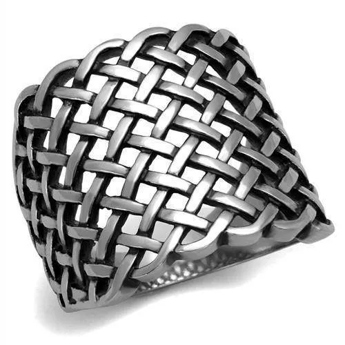 Mens Fashion Lattice Stainless Steel Epoxy Rings