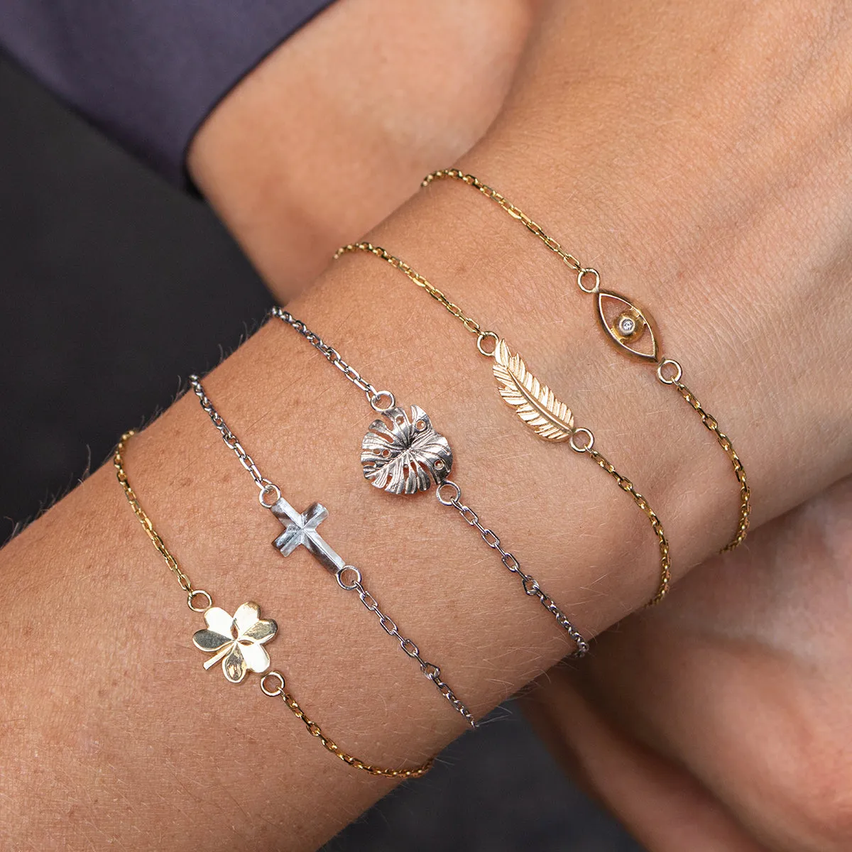 Mini X Feather Bracelet