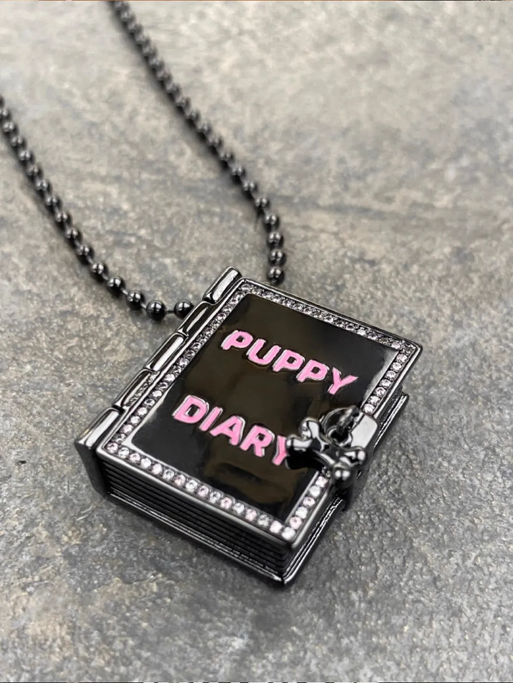 MUKTANK X WHITEHOLE Small Dog Diary Box Unique Necklace