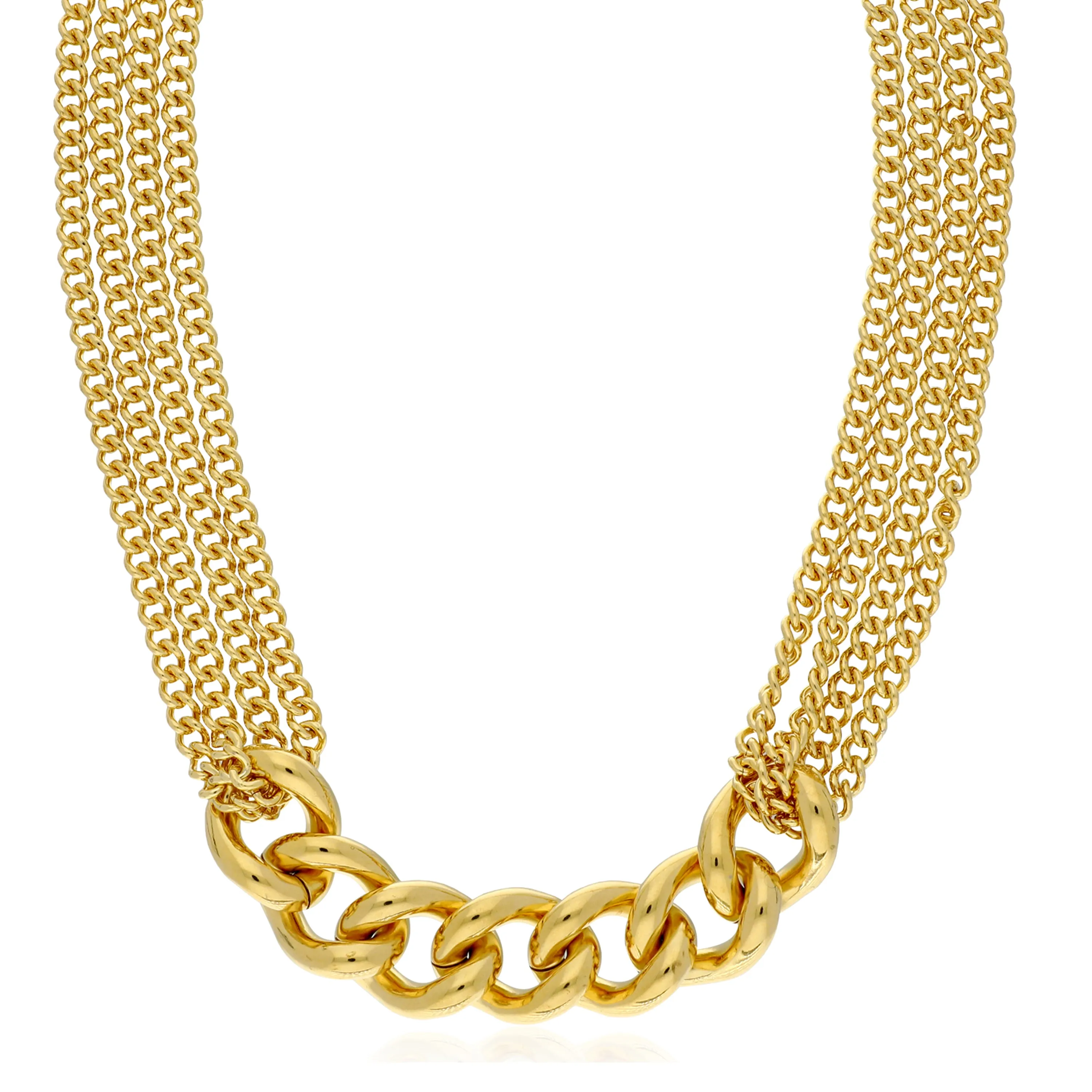 Multi Strand Chunky Curb Link Necklace