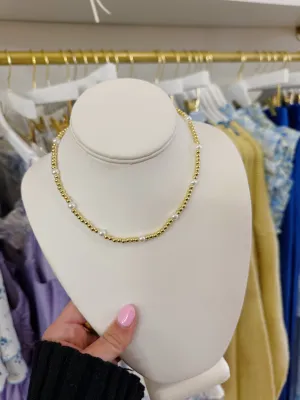 Natasha Necklace - Gold & Pearl