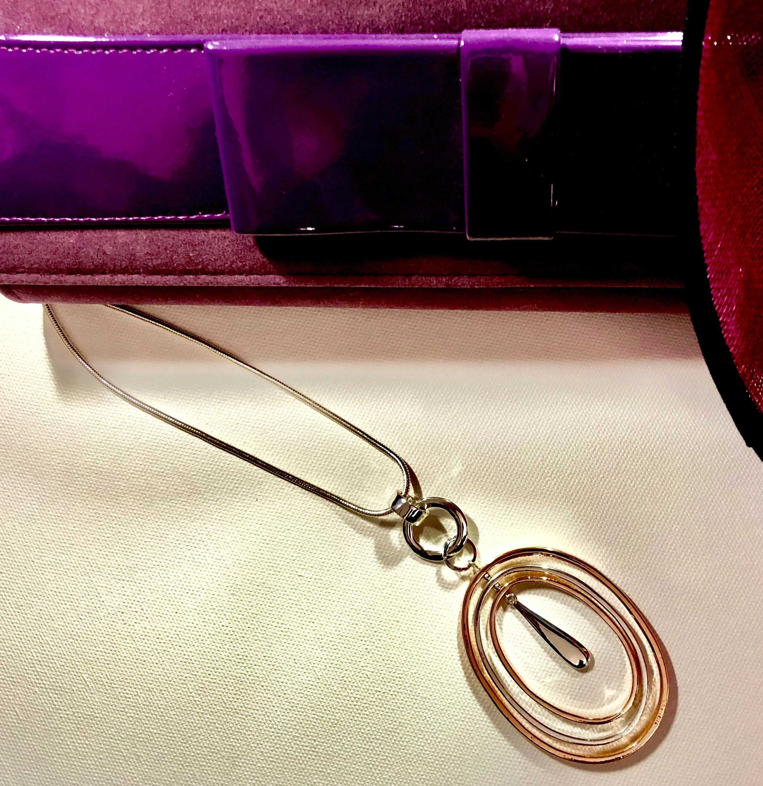 Nestled Pendant in Rose Gold & Silver Necklace