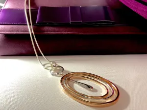 Nestled Pendant in Rose Gold & Silver Necklace