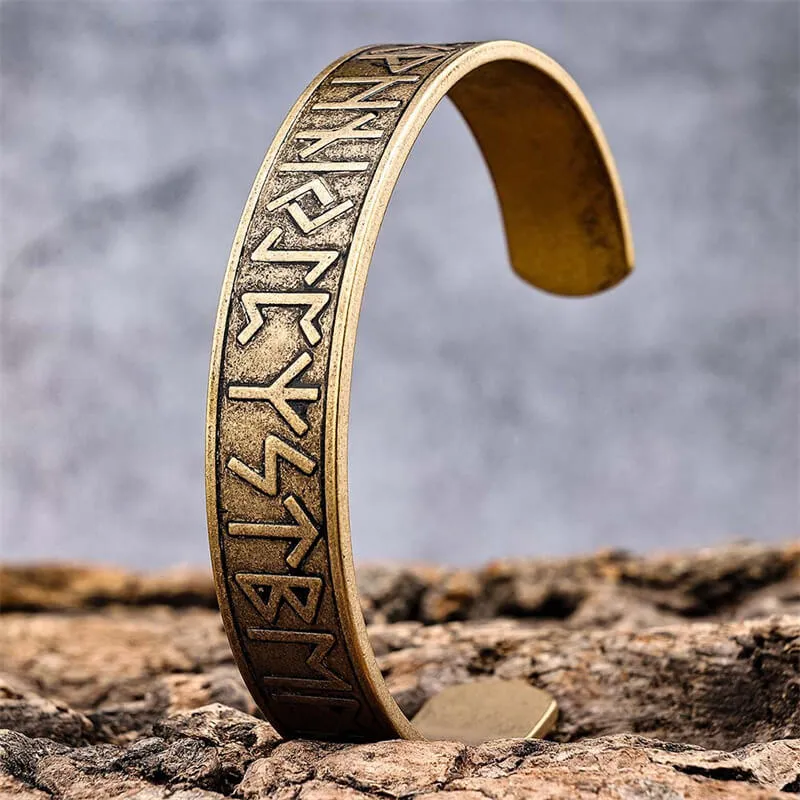 Nordic Rune Stainless Steel Viking Cuff Bracelet