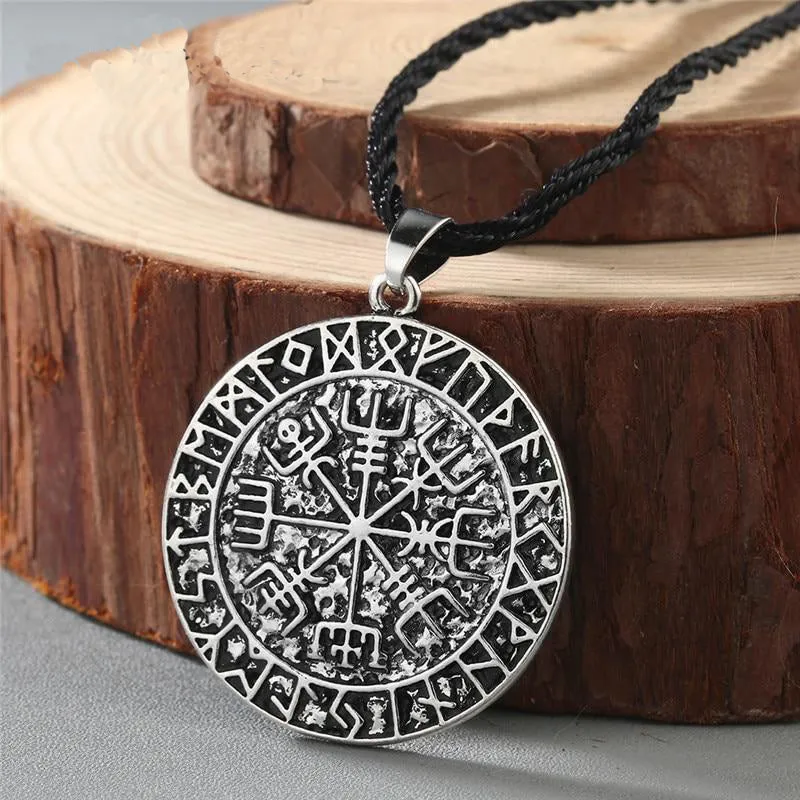 Norse Symbol Necklace Protection Symbol viking Men Pendant Magical Staves Compass Necklaces Wholesale Jewelry