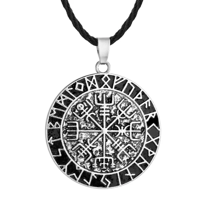 Norse Symbol Necklace Protection Symbol viking Men Pendant Magical Staves Compass Necklaces Wholesale Jewelry