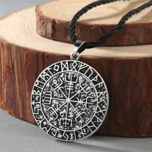 Norse Symbol Necklace Protection Symbol viking Men Pendant Magical Staves Compass Necklaces Wholesale Jewelry
