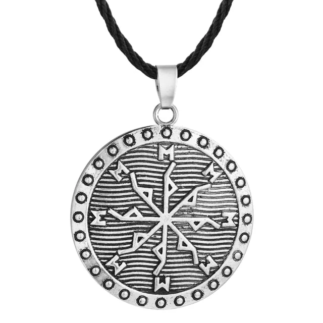Norse Symbol Necklace Protection Symbol viking Men Pendant Magical Staves Compass Necklaces Wholesale Jewelry