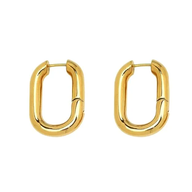 Oval Gold Hoops