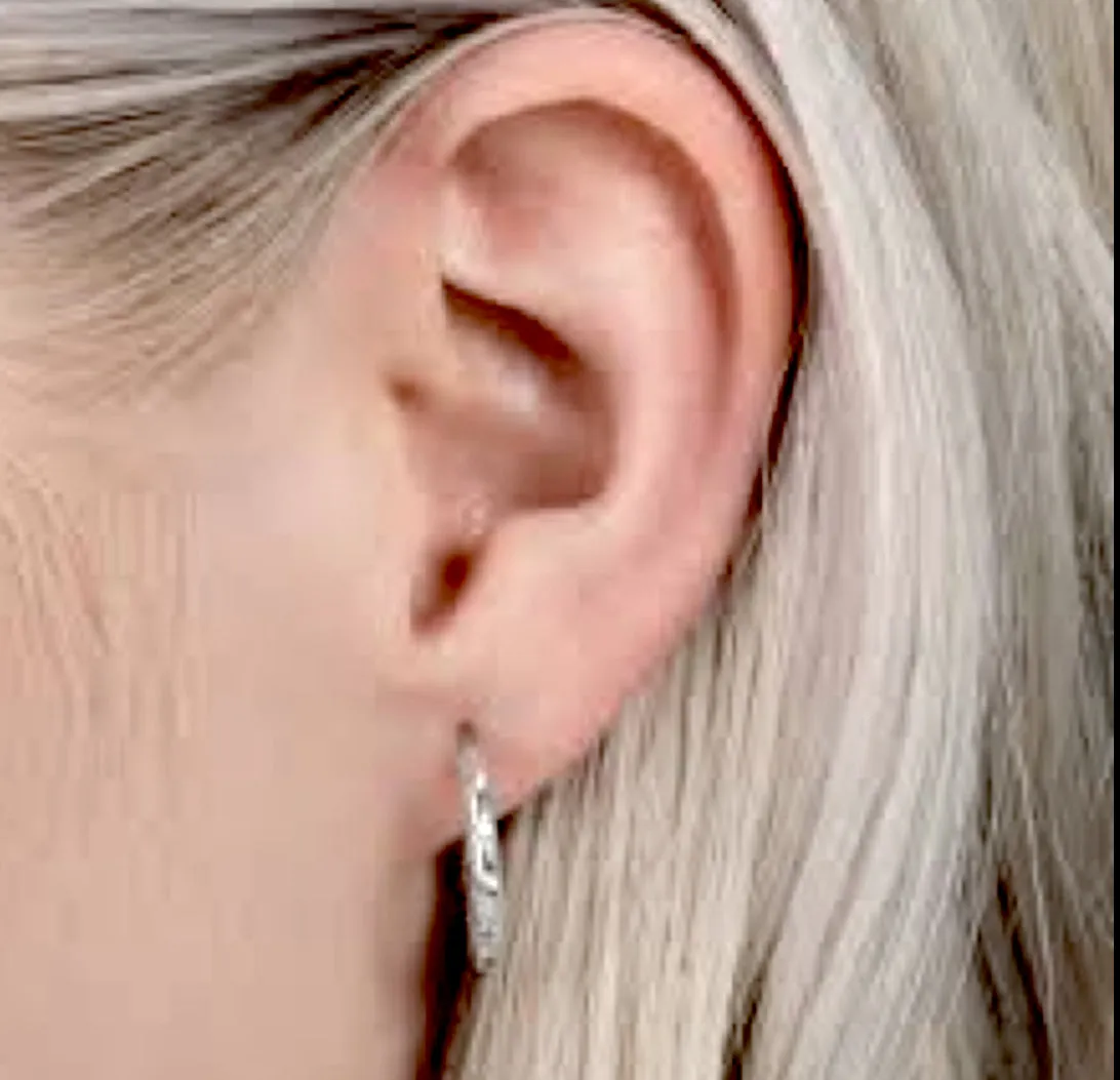 Pandora Droplets Simple Sparkling Hoop Earrings