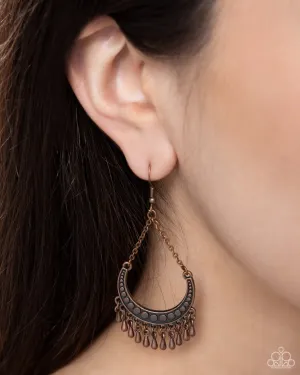 Paparazzi Earring ~ Melodic Moons - Copper