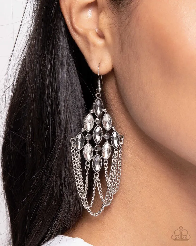 Paparazzi Earring ~ Trenchant Transformation - Silver