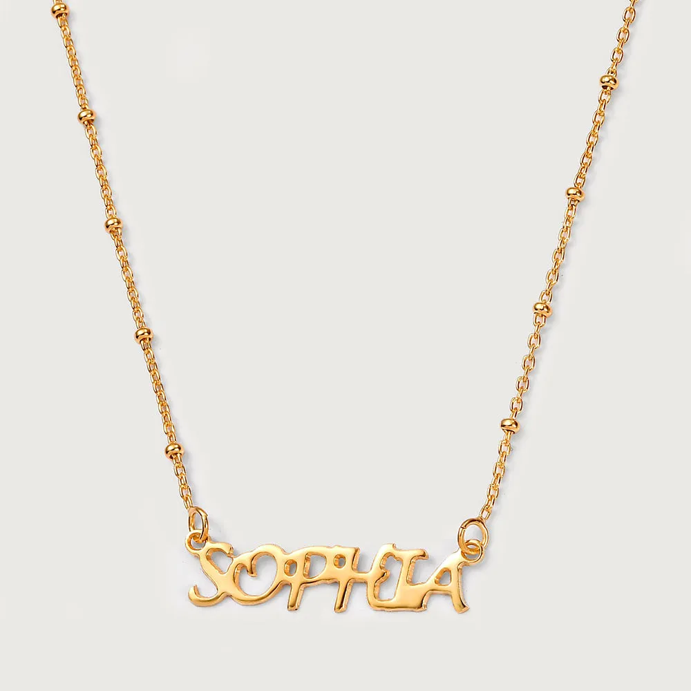 Personalised Name Necklaces Sphere chain