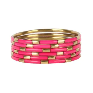 PINK VEDA BANGLES SET OF 6
