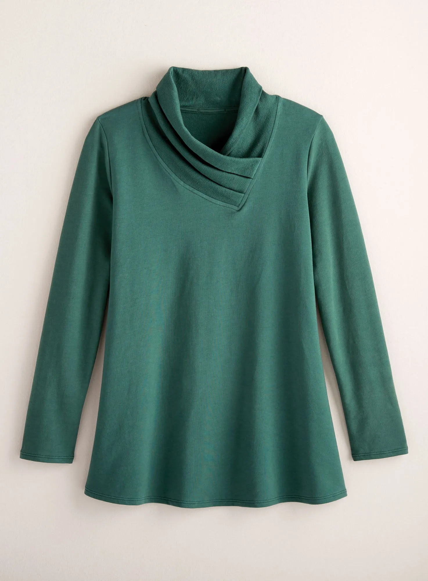 Pleated Crossover Collar Top