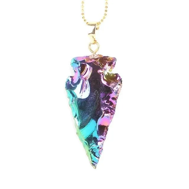 Raw Tourmaline Arrowhead Necklaces
