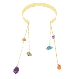 Raye Necklace Cuff with Dripping Raw Stones