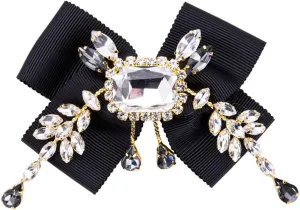 Rhinestone Bow brooches pins for Women Men Bow Tie pretie Brooch Pin Shirt Bowtie Jabot Collar for Men's Shirt Party (BV14)