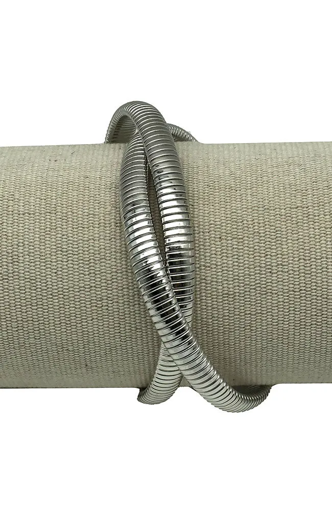 Rhodium Db Cobra Bracelet .25"