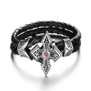Ruby Cross Men's Bracelet
